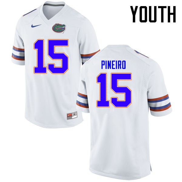 Florida Gators Youth #15 Eddy Pineiro College Football Jerseys White